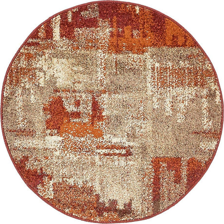 Multicolor 3' 1 x 3' 1 Autumn Round Area Rug 100% Polypropylene Durable Jute Backing Living Dining Room Bedroom Office Modern Decor Carpet for Sale at Rug Engine