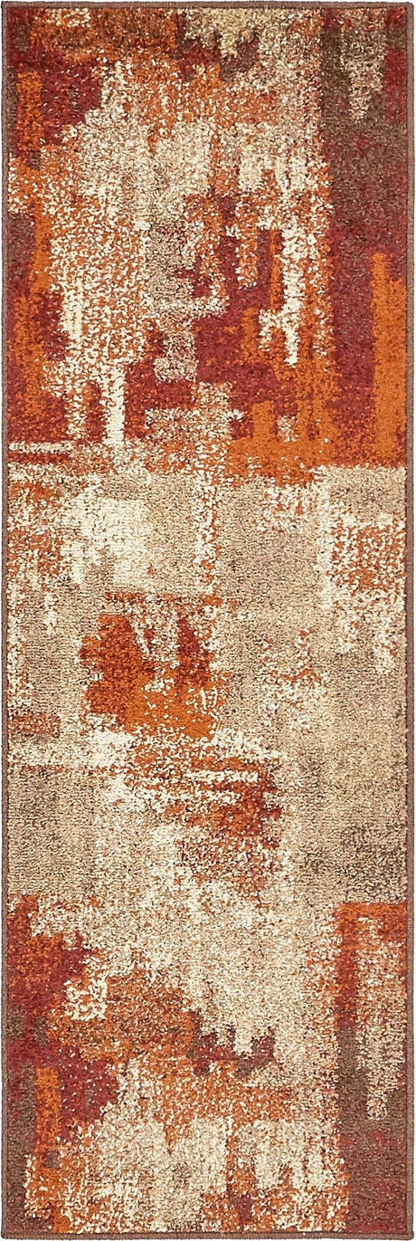 Multicolor 2' x 6' 1 Autumn Runner Area Rug 100% Polypropylene Durable Jute Backing Living Dining Room Bedroom Office Modern Decor Carpet for Sale at Rug Engine
