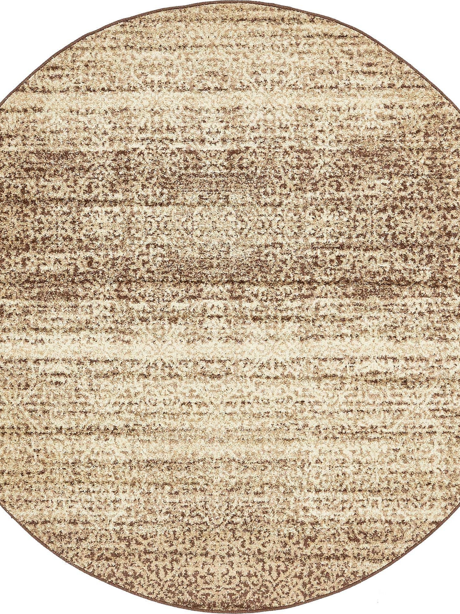 Beige 7' 10 x 7' 10 Autumn Round Area Rug 100% Polypropylene Durable Jute Backing Living Dining Room Bedroom Office Modern Decor Carpet for Sale at Rug Engine