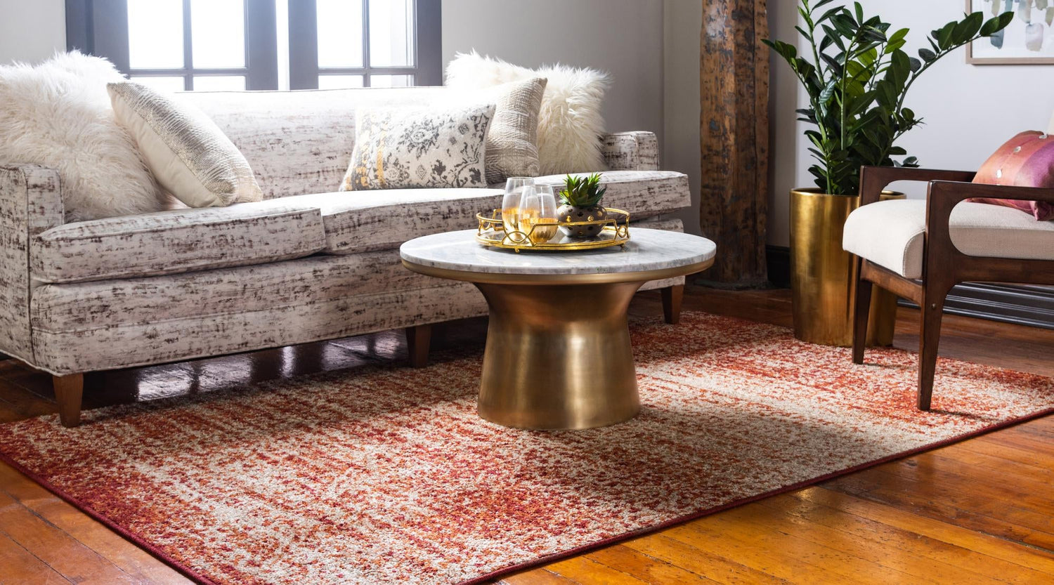 Terracotta 9' x 12' Autumn Rectangle Area Rug 100% Polypropylene Durable Jute Backing Living Dining Room Bedroom Office Modern Decor Carpet for Sale at Rug Engine