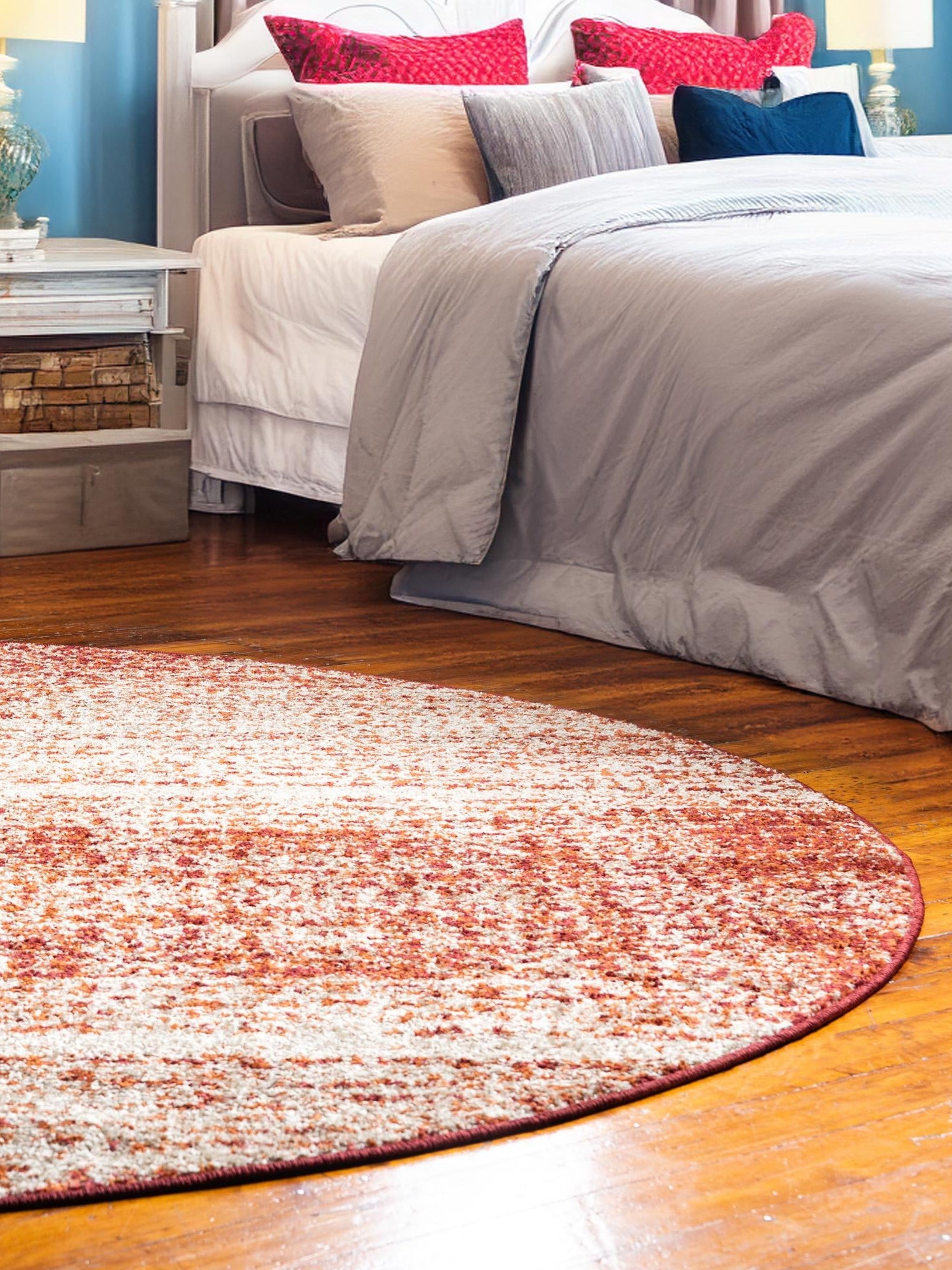Terracotta 7' 10 x 7' 10 Autumn Round Area Rug 100% Polypropylene Durable Jute Backing Living Dining Room Bedroom Office Modern Decor Carpet for Sale at Rug Engine