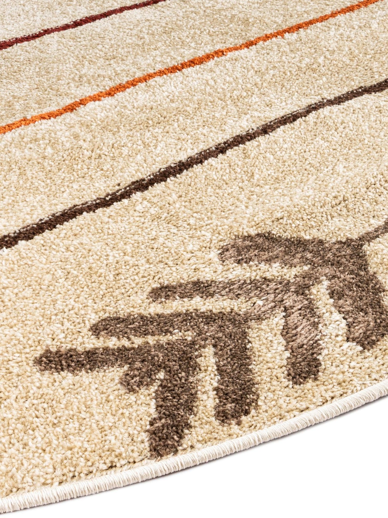 Beige 3' 1 x 3' 1 Autumn Round Area Rug 100% Polypropylene Durable Jute Backing Living Dining Room Bedroom Office Modern Decor Carpet for Sale at Rug Engine