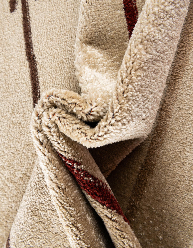Beige 3' 1 x 3' 1 Autumn Round Area Rug 100% Polypropylene Durable Jute Backing Living Dining Room Bedroom Office Modern Decor Carpet for Sale at Rug Engine