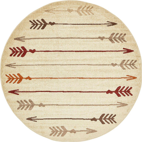 Beige 7' 10 x 7' 10 Autumn Round Area Rug 100% Polypropylene Durable Jute Backing Living Dining Room Bedroom Office Modern Decor Carpet for Sale at Rug Engine