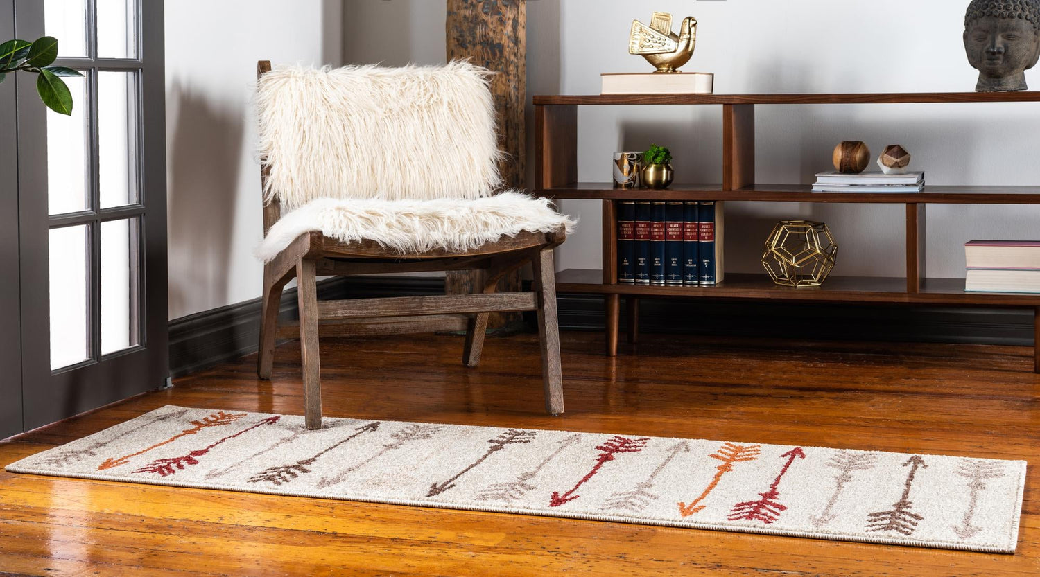 Beige 2' x 6' 1 Autumn Runner Area Rug 100% Polypropylene Durable Jute Backing Living Dining Room Bedroom Office Modern Decor Carpet for Sale at Rug Engine