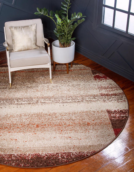 Beige 7' 10 x 7' 10 Autumn Round Area Rug 100% Polypropylene Durable Jute Backing Living Dining Room Bedroom Office Modern Decor Carpet for Sale at Rug Engine