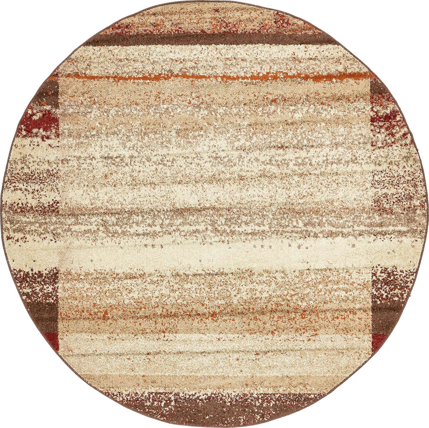 Beige 7' 10 x 7' 10 Autumn Round Area Rug 100% Polypropylene Durable Jute Backing Living Dining Room Bedroom Office Modern Decor Carpet for Sale at Rug Engine
