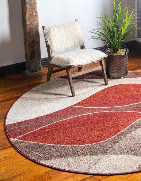 Multicolor 6' 1 x 6' 1 Autumn Round Area Rug 100% Polypropylene Durable Jute Backing Living Dining Room Bedroom Office Modern Decor Carpet for Sale at Rug Engine