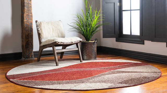 Multicolor 6' 1 x 6' 1 Autumn Round Area Rug 100% Polypropylene Durable Jute Backing Living Dining Room Bedroom Office Modern Decor Carpet for Sale at Rug Engine
