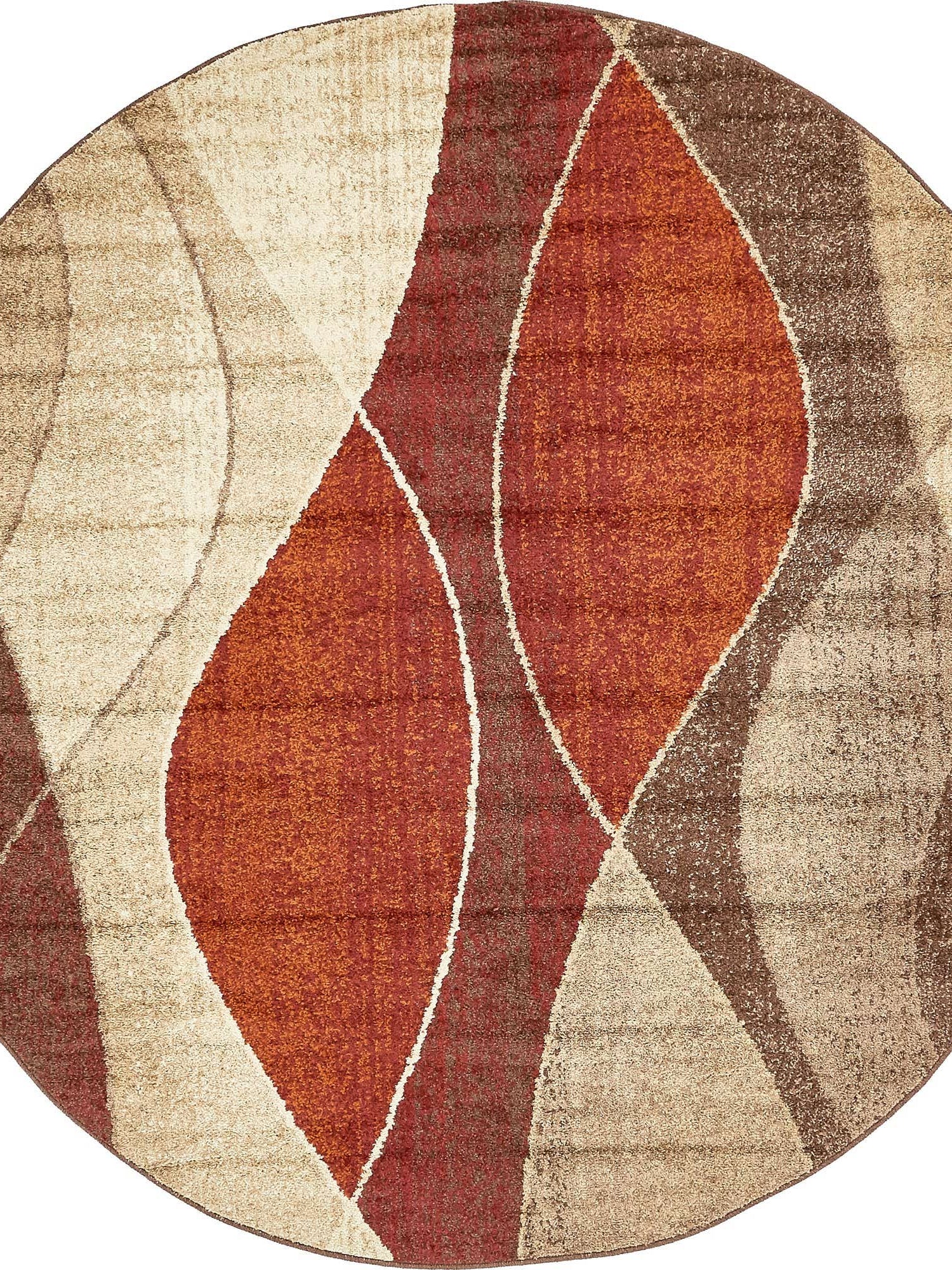 Multicolor 7' 10 x 7' 10 Autumn Round Area Rug 100% Polypropylene Durable Jute Backing Living Dining Room Bedroom Office Modern Decor Carpet for Sale at Rug Engine
