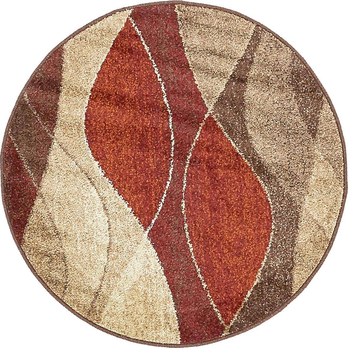 Multicolor 3' 1 x 3' 1 Autumn Round Area Rug 100% Polypropylene Durable Jute Backing Living Dining Room Bedroom Office Modern Decor Carpet for Sale at Rug Engine