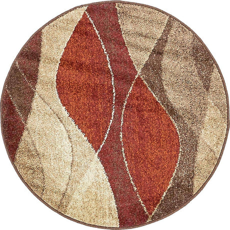 Multicolor 3' 1 x 3' 1 Autumn Round Area Rug 100% Polypropylene Durable Jute Backing Living Dining Room Bedroom Office Modern Decor Carpet for Sale at Rug Engine