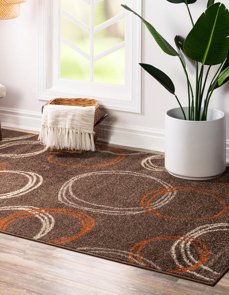 Brown 5' 1 x 8' Autumn Rectangle Area Rug 100% Polypropylene Durable Jute Backing Living Dining Room Bedroom Office Modern Decor Carpet for Sale at Rug Engine