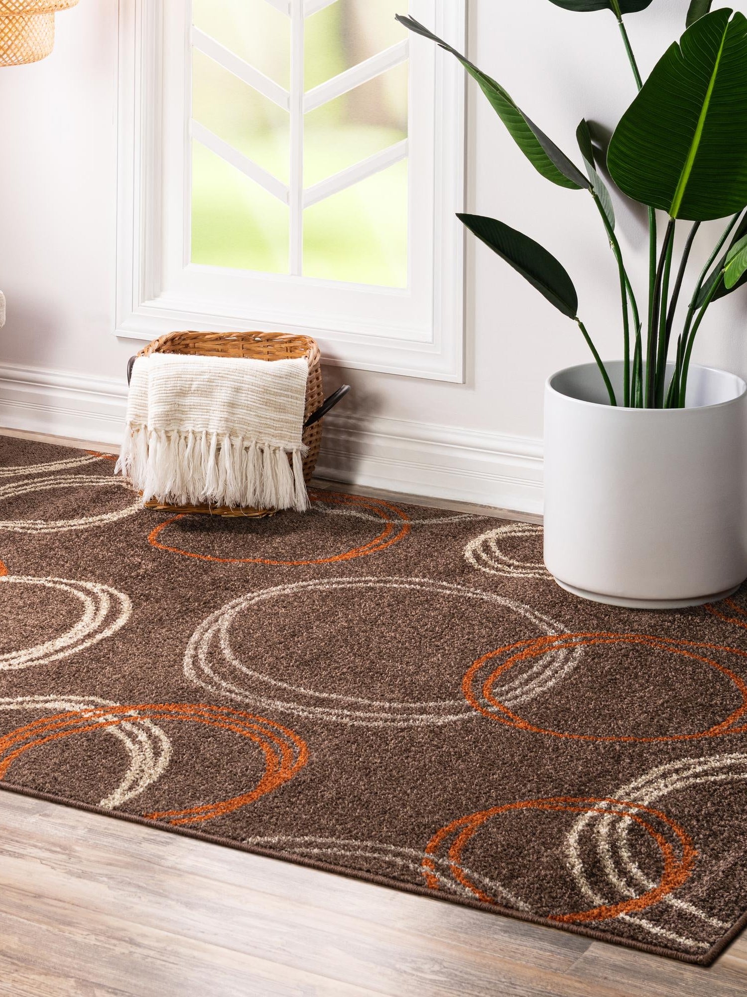 Brown 8' x 10' Autumn Rectangle Area Rug 100% Polypropylene Durable Jute Backing Living Dining Room Bedroom Office Modern Decor Carpet for Sale at Rug Engine
