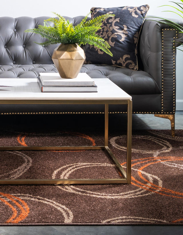 Brown 8' x 10' Autumn Rectangle Area Rug 100% Polypropylene Durable Jute Backing Living Dining Room Bedroom Office Modern Decor Carpet for Sale at Rug Engine