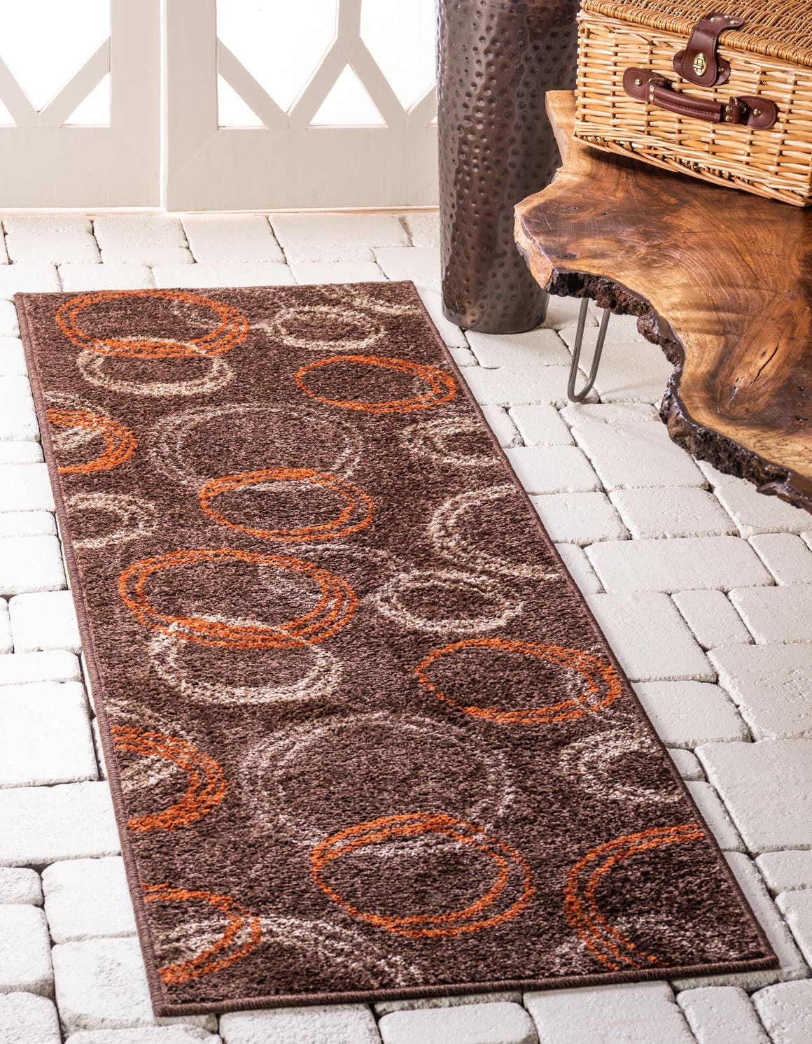 Brown 2' 7 x 10' Autumn Runner Area Rug 100% Polypropylene Durable Jute Backing Living Dining Room Bedroom Office Modern Decor Carpet for Sale at Rug Engine