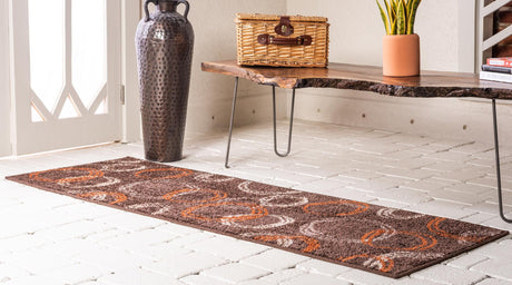 Brown 2' 7 x 10' Autumn Runner Area Rug 100% Polypropylene Durable Jute Backing Living Dining Room Bedroom Office Modern Decor Carpet for Sale at Rug Engine