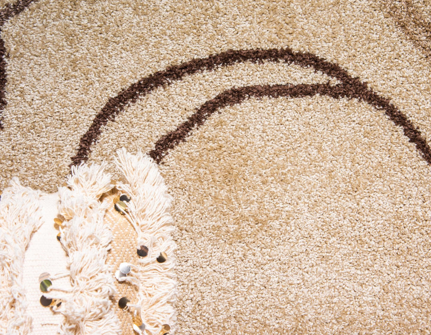 Beige 8' x 8' Autumn Round Area Rug 100% Polypropylene Durable Jute Backing Living Dining Room Bedroom Office Modern Decor Carpet for Sale at Rug Engine