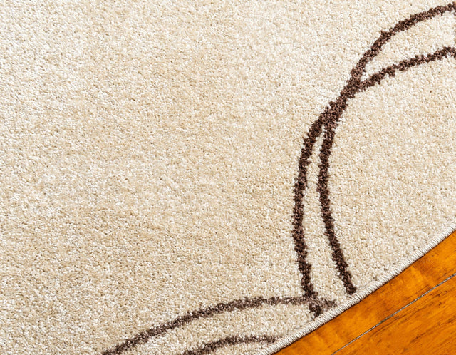 Beige 8' x 8' Autumn Round Area Rug 100% Polypropylene Durable Jute Backing Living Dining Room Bedroom Office Modern Decor Carpet for Sale at Rug Engine