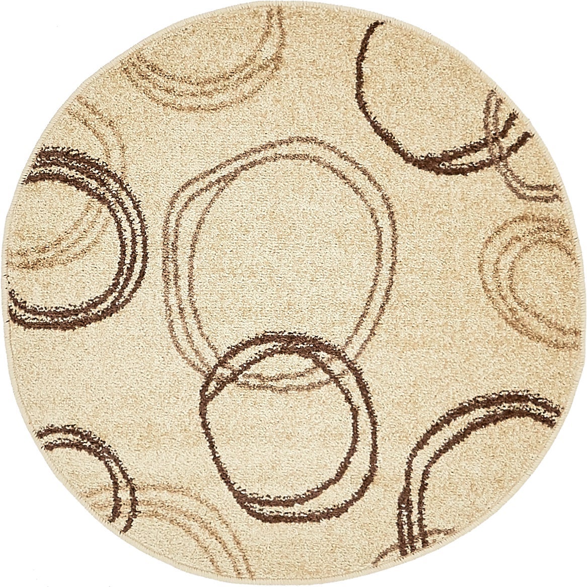 Beige 3' 3 x 3' 3 Autumn Round Area Rug 100% Polypropylene Durable Jute Backing Living Dining Room Bedroom Office Modern Decor Carpet for Sale at Rug Engine
