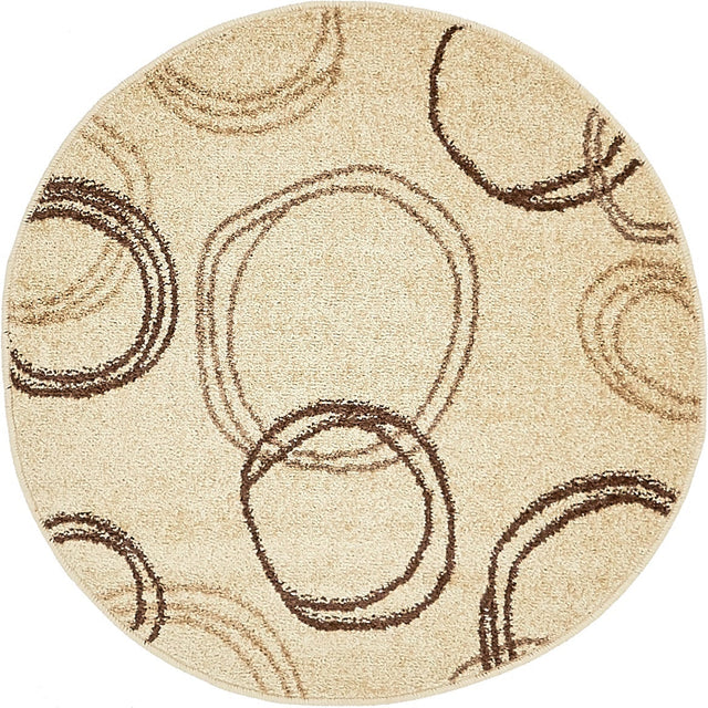 Beige 3' 3 x 3' 3 Autumn Round Area Rug 100% Polypropylene Durable Jute Backing Living Dining Room Bedroom Office Modern Decor Carpet for Sale at Rug Engine