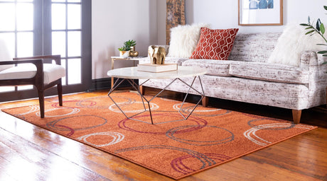 Terracotta 5' 1 x 8' Autumn Rectangle Area Rug 100% Polypropylene Durable Jute Backing Living Dining Room Bedroom Office Modern Decor Carpet for Sale at Rug Engine