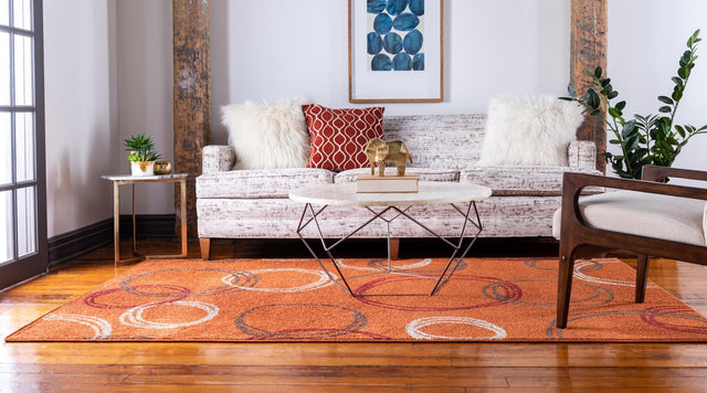 Terracotta 5' 1 x 8' Autumn Rectangle Area Rug 100% Polypropylene Durable Jute Backing Living Dining Room Bedroom Office Modern Decor Carpet for Sale at Rug Engine