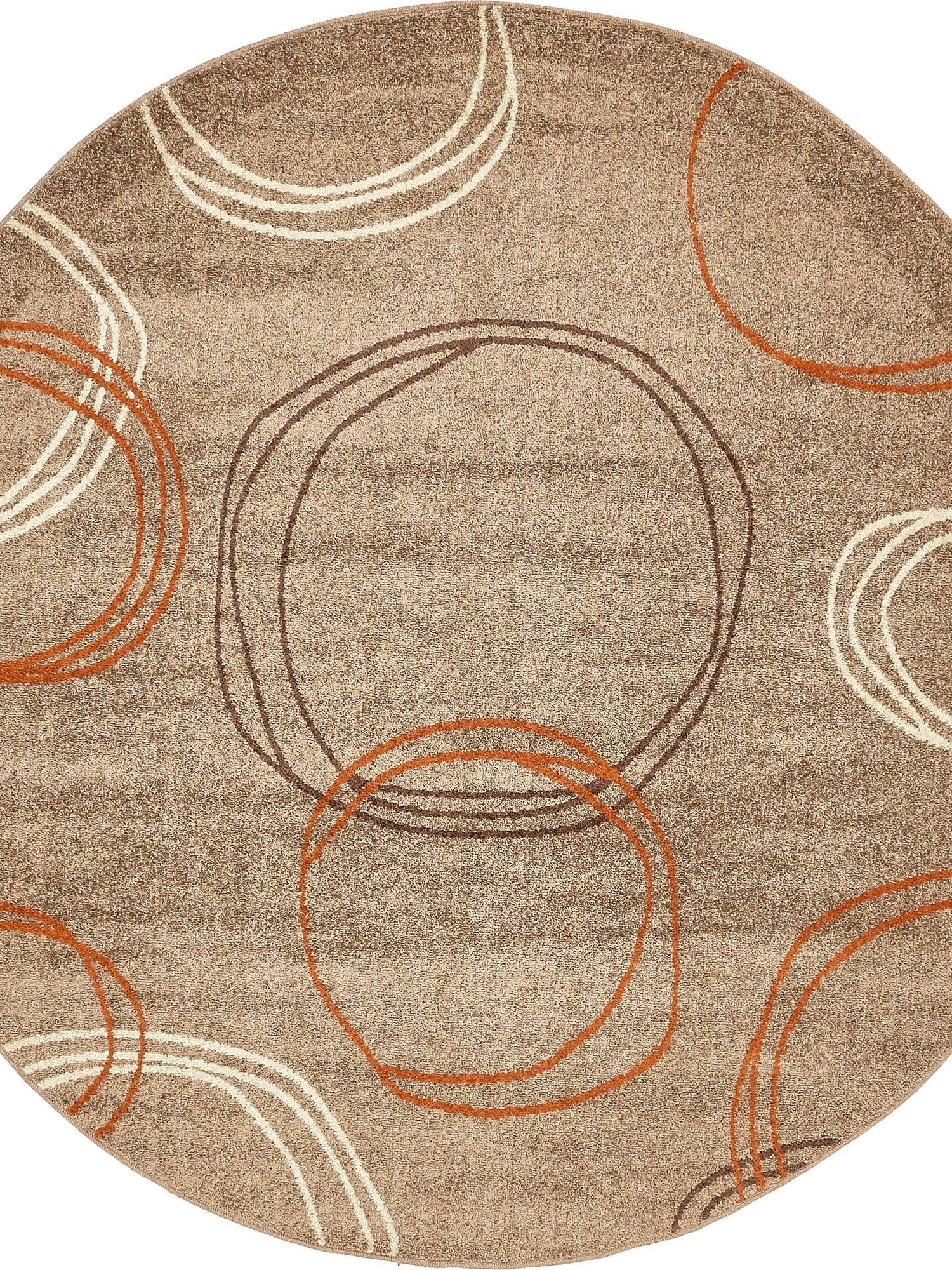 Light Brown 8' x 8' Autumn Round Area Rug 100% Polypropylene Durable Jute Backing Living Dining Room Bedroom Office Modern Decor Carpet for Sale at Rug Engine