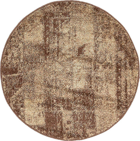 Brown 3' 1 x 3' 1 Autumn Round Area Rug 100% Polypropylene Durable Jute Backing Living Dining Room Bedroom Office Modern Decor Carpet for Sale at Rug Engine