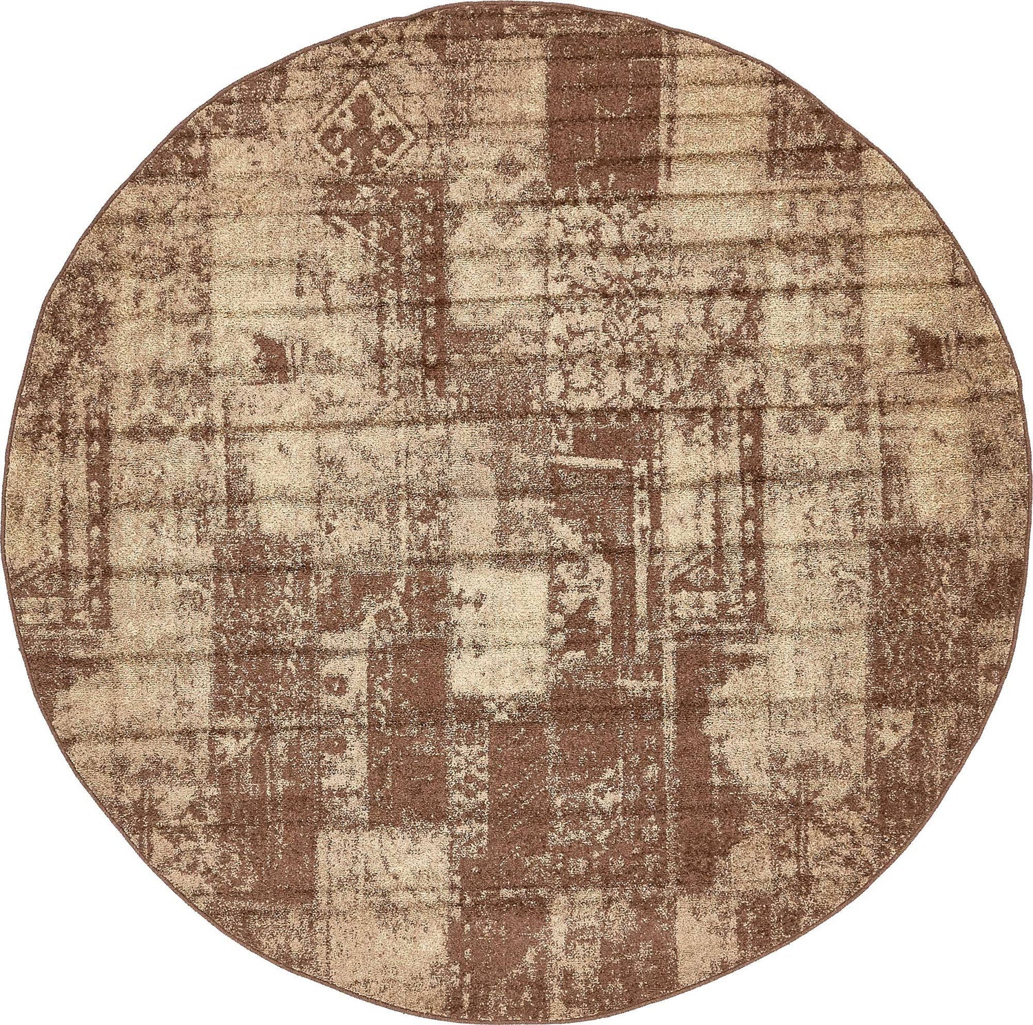 Brown 7' 10 x 7' 10 Autumn Round Area Rug 100% Polypropylene Durable Jute Backing Living Dining Room Bedroom Office Modern Decor Carpet for Sale at Rug Engine
