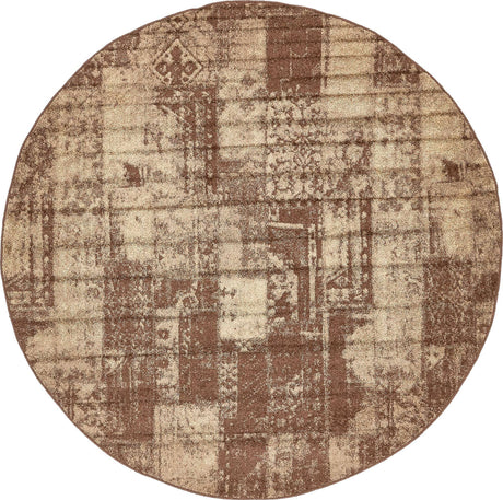 Brown 7' 10 x 7' 10 Autumn Round Area Rug 100% Polypropylene Durable Jute Backing Living Dining Room Bedroom Office Modern Decor Carpet for Sale at Rug Engine