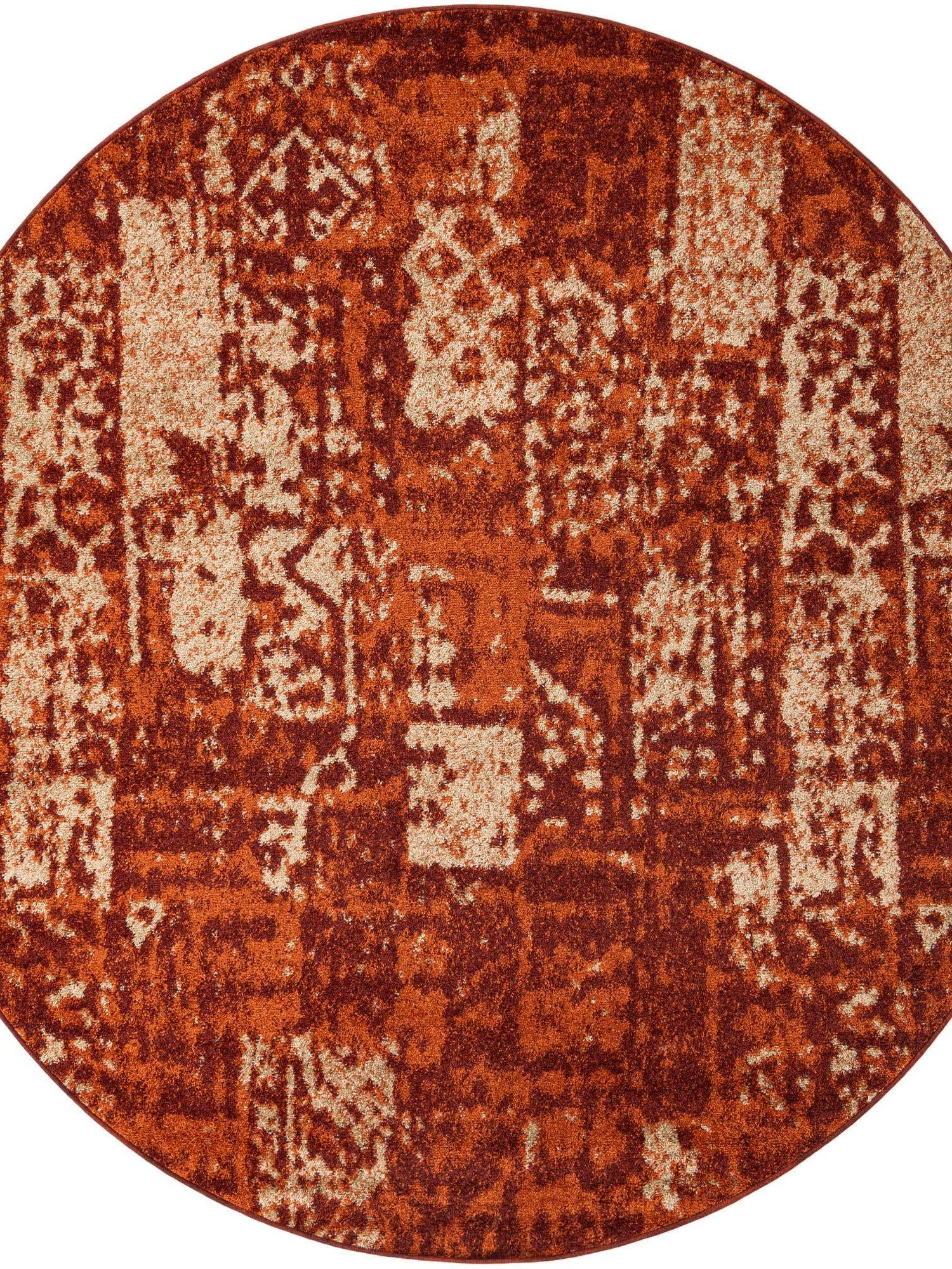 Terracotta 7' 10 x 7' 10 Autumn Round Area Rug 100% Polypropylene Durable Jute Backing Living Dining Room Bedroom Office Modern Decor Carpet for Sale at Rug Engine