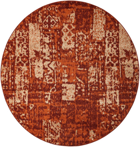 Terracotta 7' 10 x 7' 10 Autumn Round Area Rug 100% Polypropylene Durable Jute Backing Living Dining Room Bedroom Office Modern Decor Carpet for Sale at Rug Engine