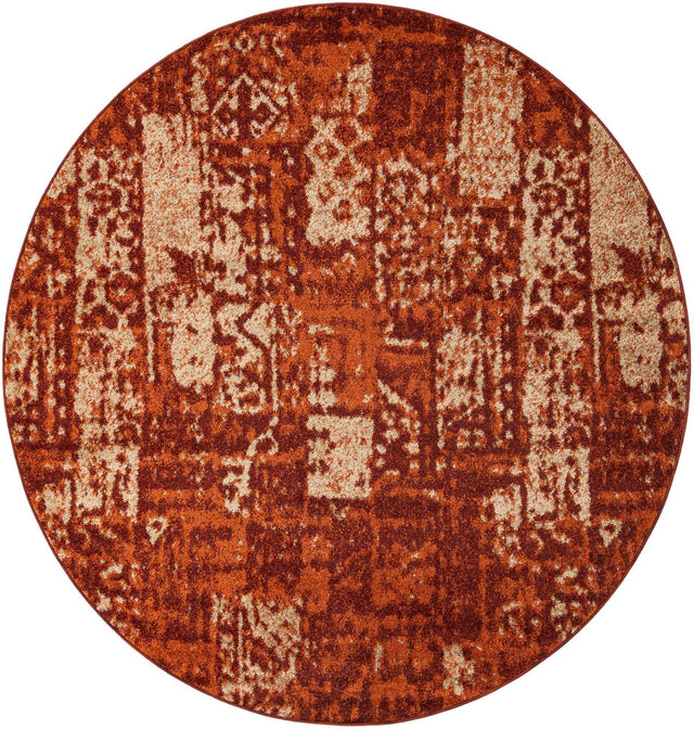 Terracotta 7' 10 x 7' 10 Autumn Round Area Rug 100% Polypropylene Durable Jute Backing Living Dining Room Bedroom Office Modern Decor Carpet for Sale at Rug Engine