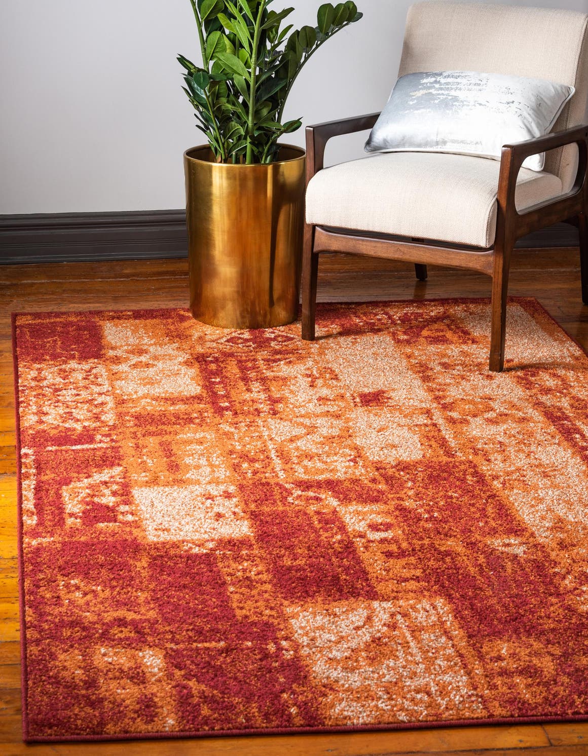 Terracotta 9' x 12' Autumn Rectangle Area Rug 100% Polypropylene Durable Jute Backing Living Dining Room Bedroom Office Modern Decor Carpet for Sale at Rug Engine