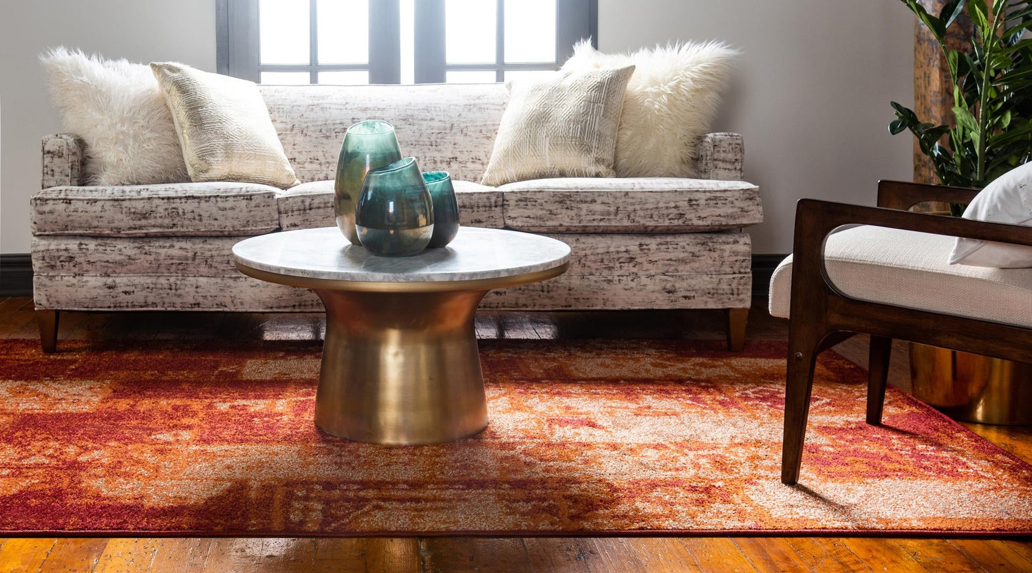 Terracotta 9' x 12' Autumn Rectangle Area Rug 100% Polypropylene Durable Jute Backing Living Dining Room Bedroom Office Modern Decor Carpet for Sale at Rug Engine