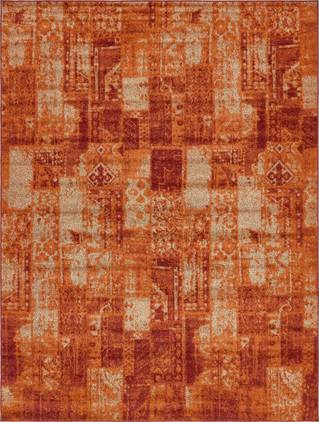 Terracotta 9' x 12' Autumn Rectangle Area Rug 100% Polypropylene Durable Jute Backing Living Dining Room Bedroom Office Modern Decor Carpet for Sale at Rug Engine