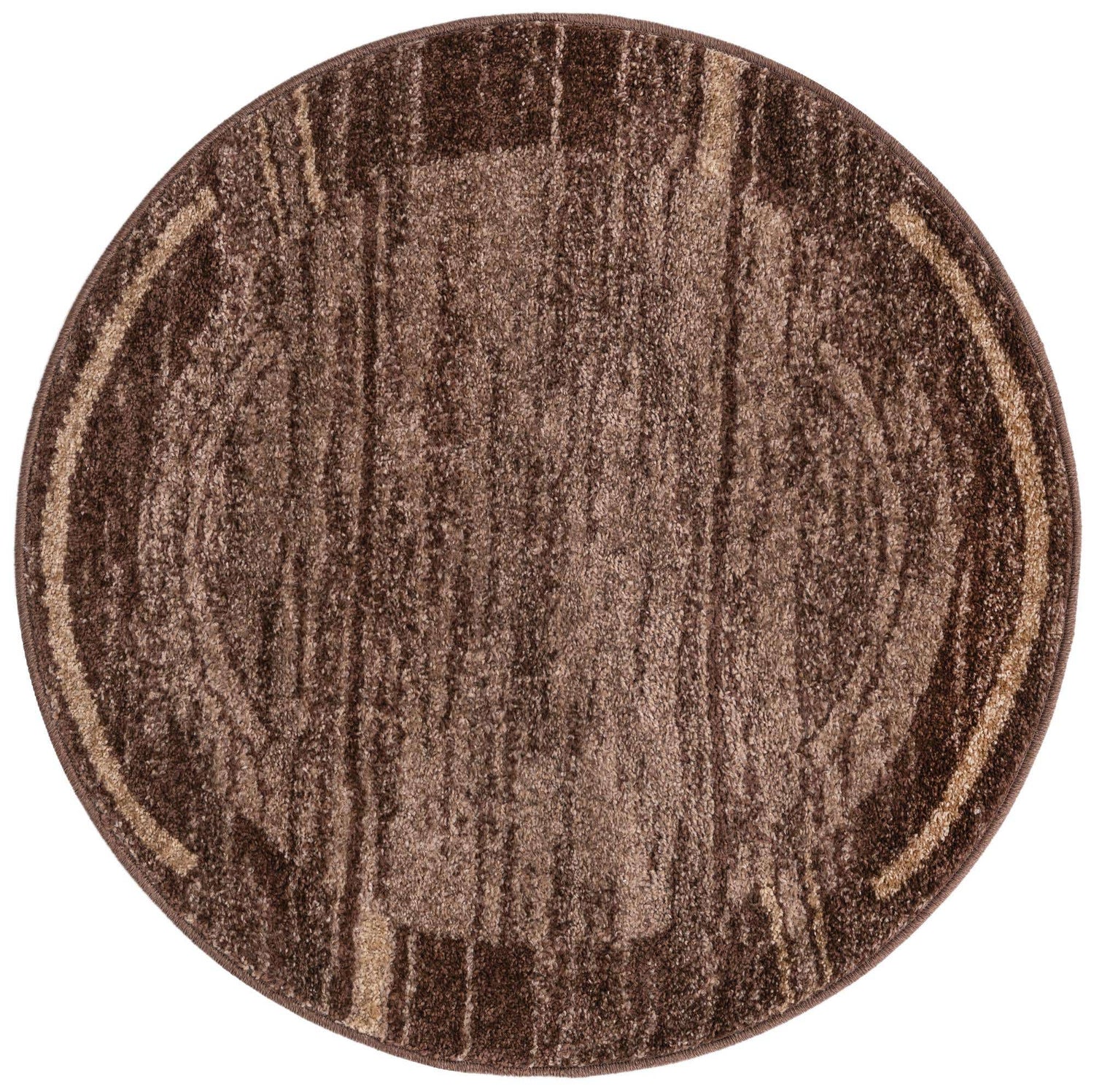Brown 3' 1 x 3' 1 Autumn Round Area Rug 100% Polypropylene Durable Jute Backing Living Dining Room Bedroom Office Modern Decor Carpet for Sale at Rug Engine