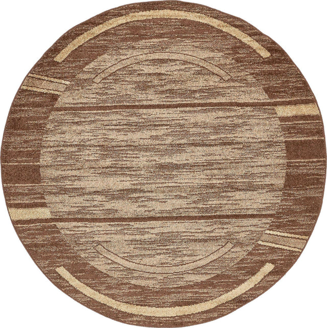 Brown 7' 10 x 7' 10 Autumn Round Area Rug 100% Polypropylene Durable Jute Backing Living Dining Room Bedroom Office Modern Decor Carpet for Sale at Rug Engine