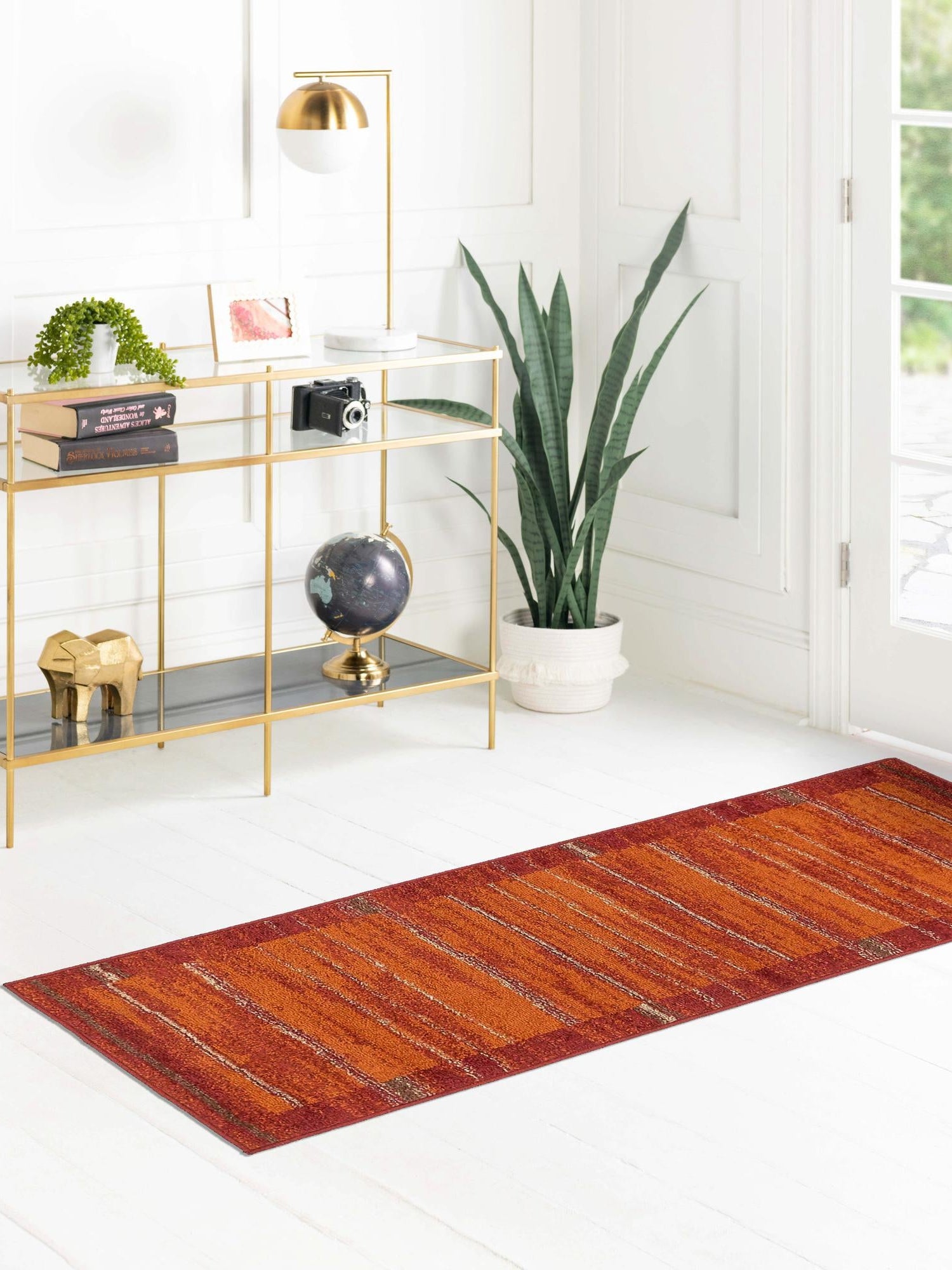 Terracotta 2' x 8' Autumn Runner Area Rug 100% Polypropylene Durable Jute Backing Living Dining Room Bedroom Office Modern Decor Carpet for Sale at Rug Engine