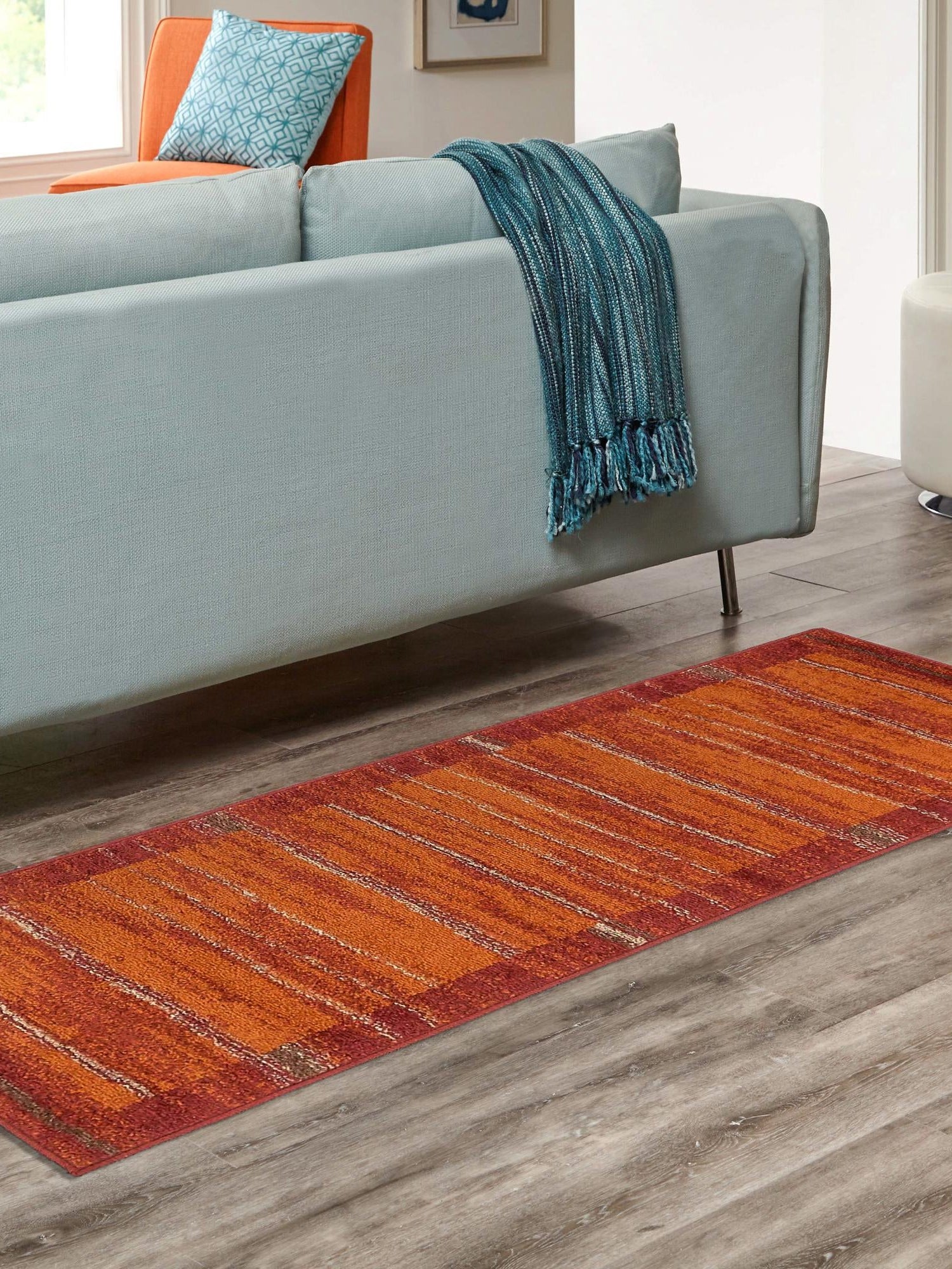 Terracotta 2' x 8' Autumn Runner Area Rug 100% Polypropylene Durable Jute Backing Living Dining Room Bedroom Office Modern Decor Carpet for Sale at Rug Engine