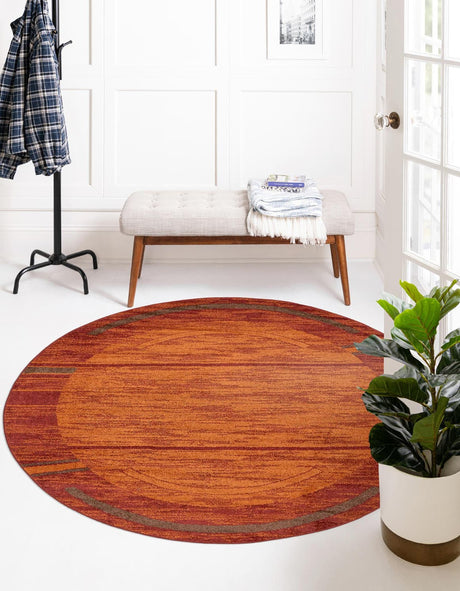Terracotta 7' 10 x 7' 10 Autumn Round Area Rug 100% Polypropylene Durable Jute Backing Living Dining Room Bedroom Office Modern Decor Carpet for Sale at Rug Engine