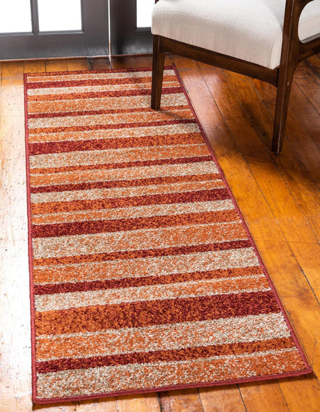 Rust Red 2' x 6' 1 Autumn Runner Area Rug 100% Polypropylene Durable Jute Backing Living Dining Room Bedroom Office Modern Decor Carpet for Sale at Rug Engine