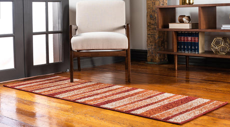 Rust Red 2' x 6' 1 Autumn Runner Area Rug 100% Polypropylene Durable Jute Backing Living Dining Room Bedroom Office Modern Decor Carpet for Sale at Rug Engine