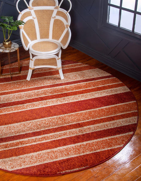 Rust Red 8' x 8' Autumn Round Area Rug 100% Polypropylene Durable Jute Backing Living Dining Room Bedroom Office Modern Decor Carpet for Sale at Rug Engine