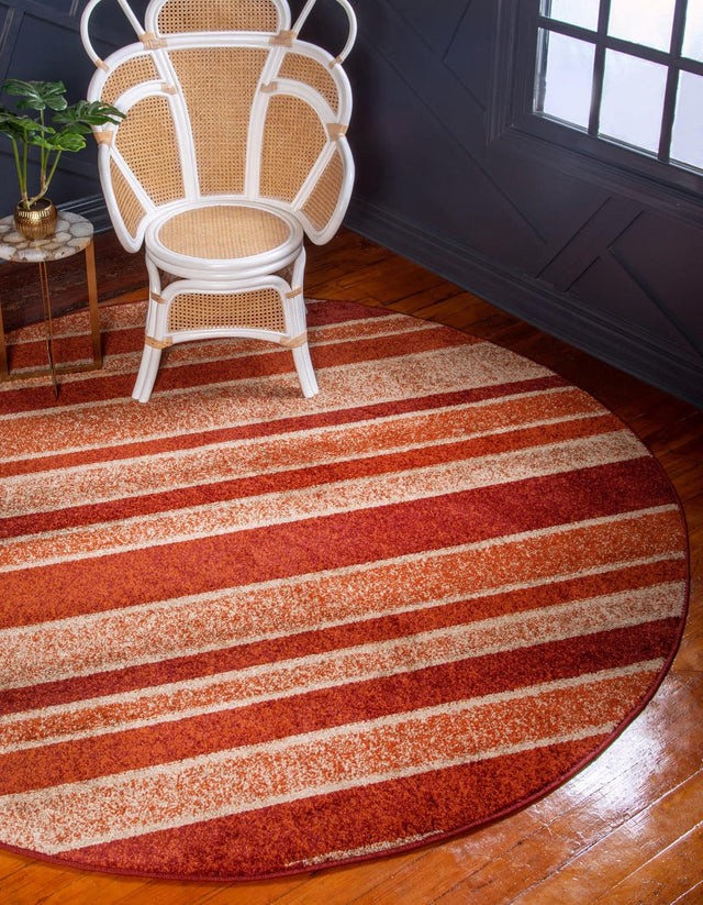 Rust Red 8' x 8' Autumn Round Area Rug 100% Polypropylene Durable Jute Backing Living Dining Room Bedroom Office Modern Decor Carpet for Sale at Rug Engine