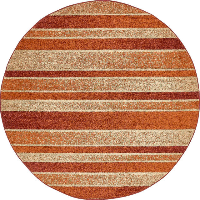 Rust Red 8' x 8' Autumn Round Area Rug 100% Polypropylene Durable Jute Backing Living Dining Room Bedroom Office Modern Decor Carpet for Sale at Rug Engine
