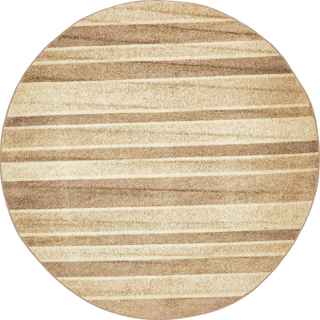 Beige 8' x 8' Autumn Round Area Rug 100% Polypropylene Durable Jute Backing Living Dining Room Bedroom Office Modern Decor Carpet for Sale at Rug Engine