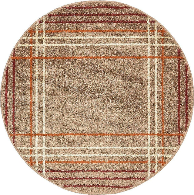 Light Brown 3' 1 x 3' 1 Autumn Round Area Rug 100% Polypropylene Durable Jute Backing Living Dining Room Bedroom Office Modern Decor Carpet for Sale at Rug Engine