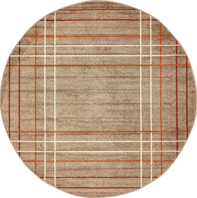 Light Brown 7' 10 x 7' 10 Autumn Round Area Rug 100% Polypropylene Durable Jute Backing Living Dining Room Bedroom Office Modern Decor Carpet for Sale at Rug Engine
